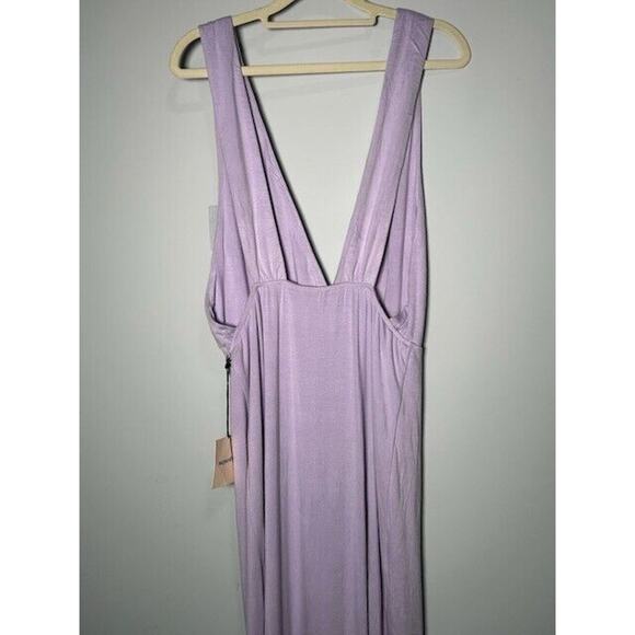 Superdown Erika Womens Dress Plunging Neckline High Slit Lavender Size L NWT - Picture 7 of 12